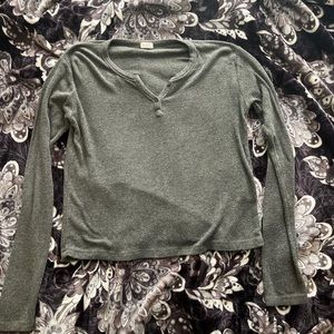 grey henley top from brandy melville